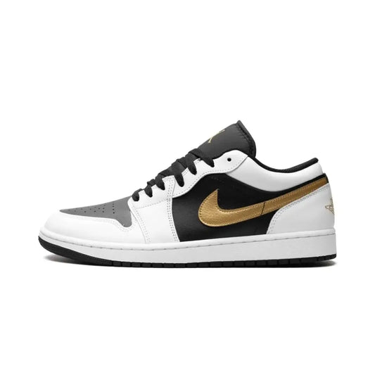 Air Jordan 1 Low — Blanc/Noir/Or